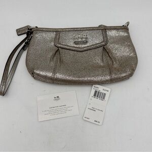 Coach Shimmering Silver Wristlet